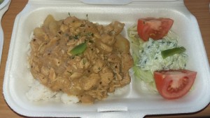 Curry Chicken with Salad         